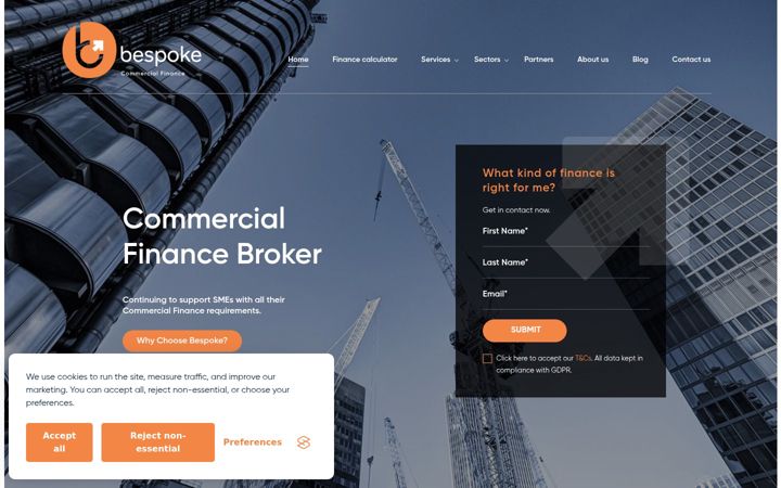 Screenshot of bespokecommercialfinance.co.uk