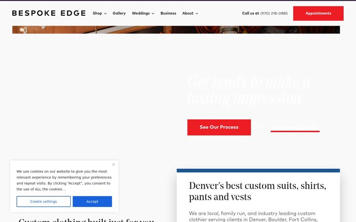Screenshot of bespokeedge.com