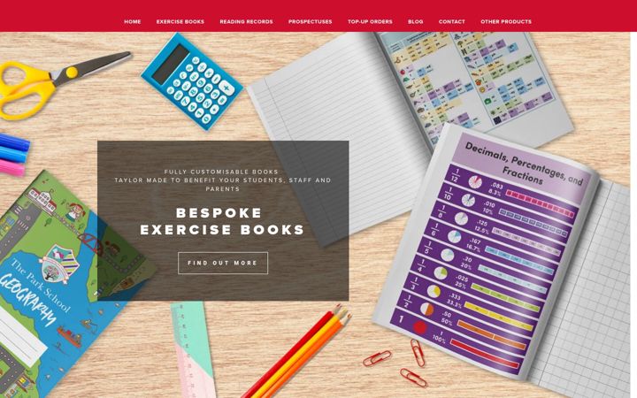 Zrzut ekranu bespokeexercisebooks.co.uk
