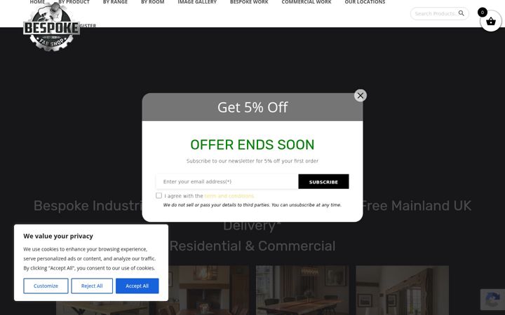 Screenshot of bespokefabshop.co.uk