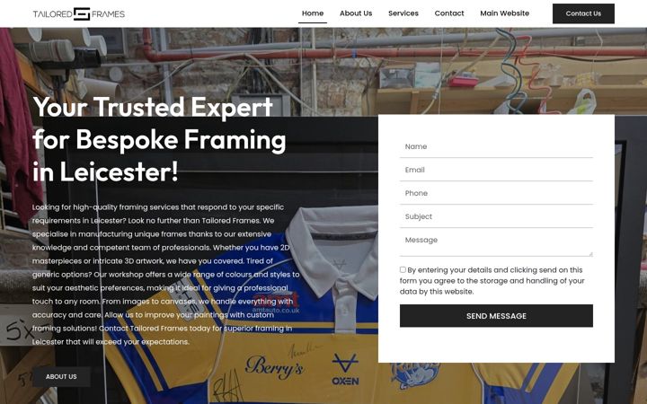 Screenshot of bespokeframingleicester.co.uk