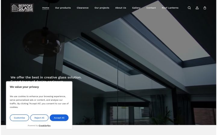 Screenshot of bespokeglassrooflights.com