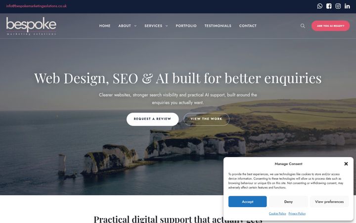 Képernyőkép: bespokemarketingsolutions.co.uk