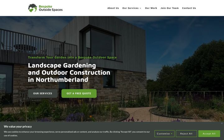 Screenshot of bespokeoutsidespaces.co.uk