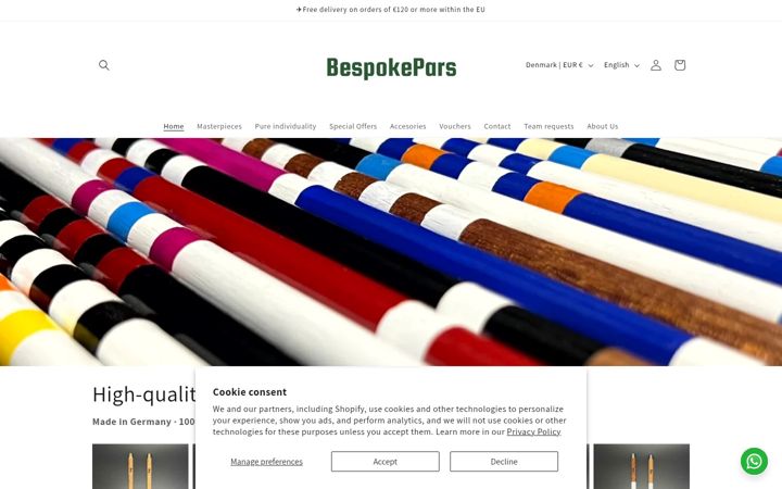 Screenshot of bespokepars.com