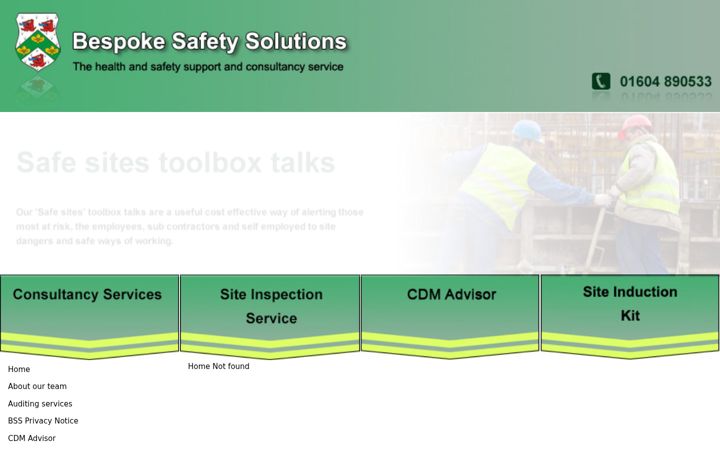 Captură de ecran a bespokesafetysolutions.co.uk
