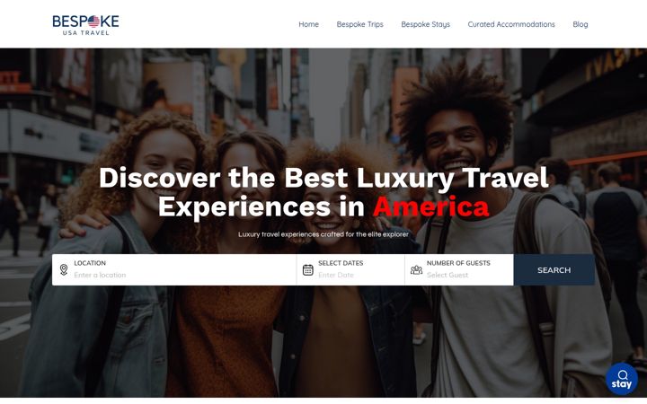 Screenshot of bespokeusatravel.com