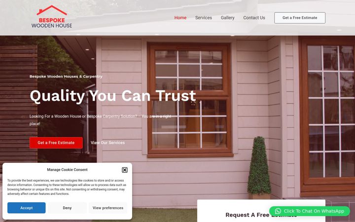 Screenshot of bespokewoodenhouse.co.uk