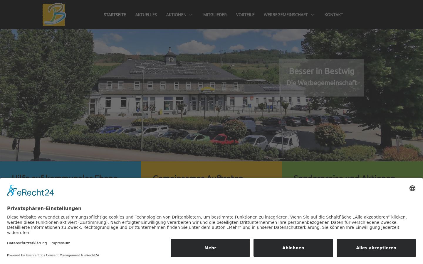 Screenshot of the consent banner shown before any interaction