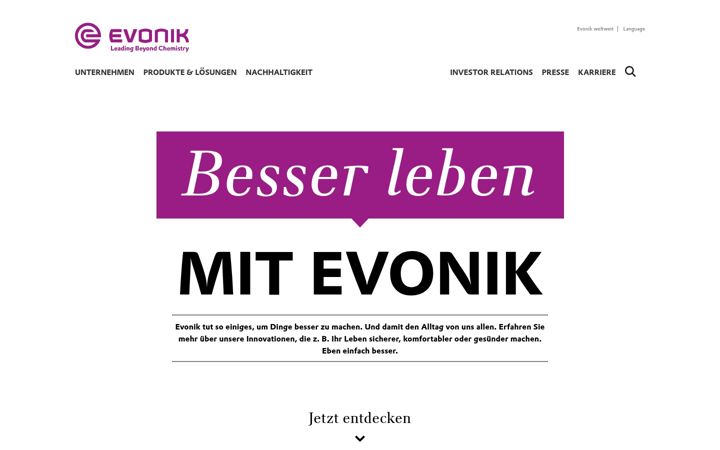 Screenshot of besser-mit-evonik.de