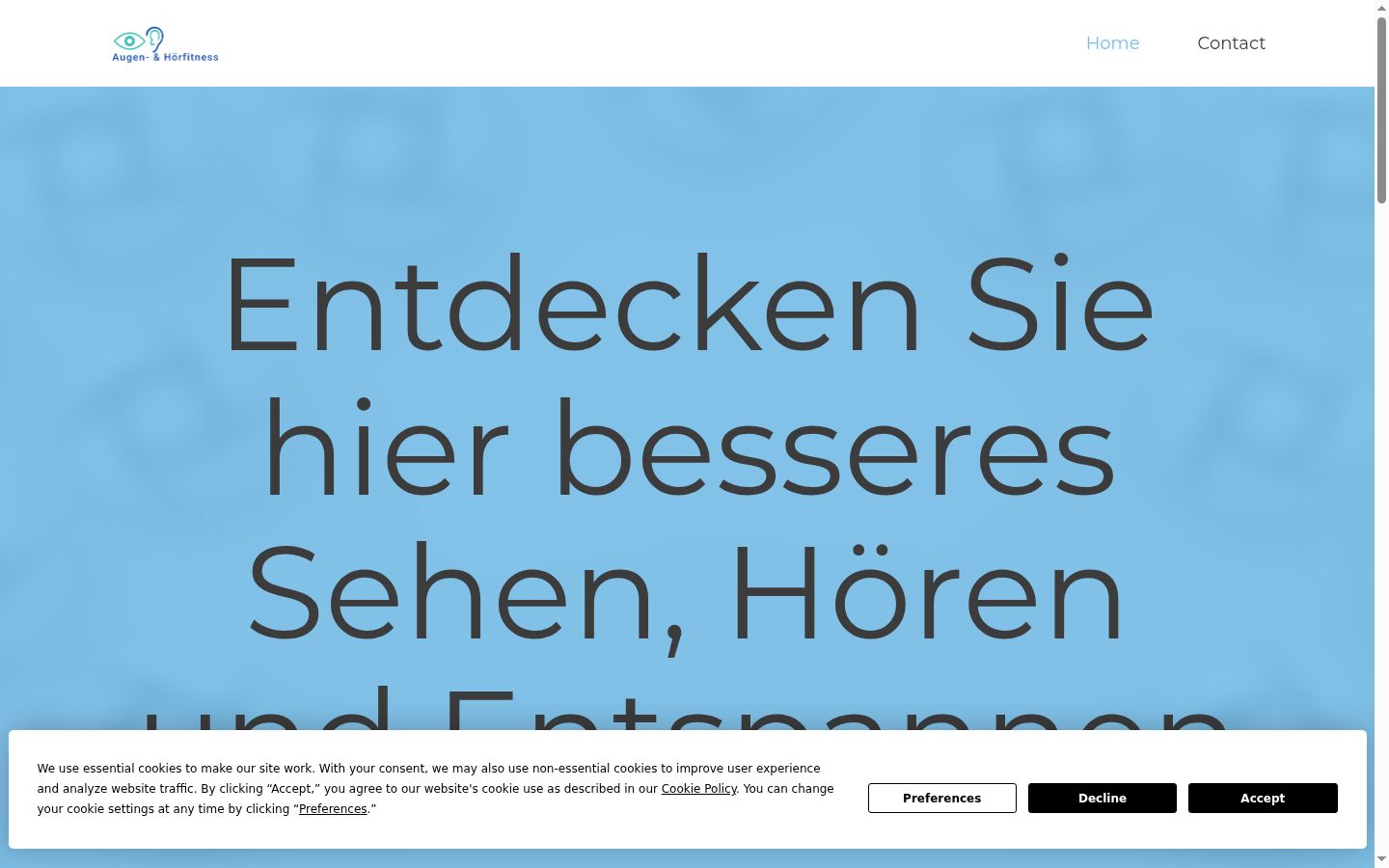 Screenshot of the consent banner shown before any interaction