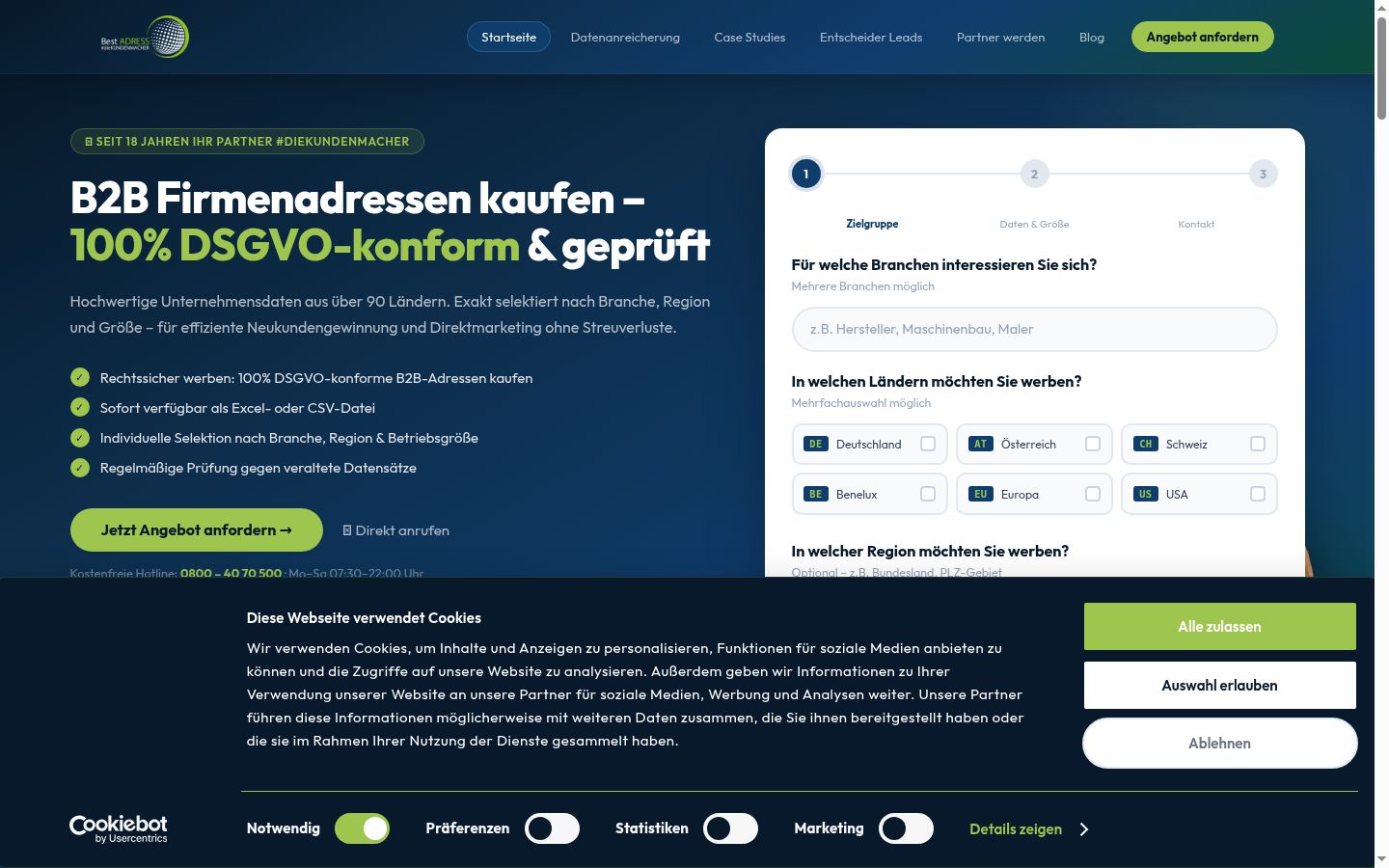 Screenshot tal-banner tal-kunsens muri qabel kwalunkwe interazzjoni