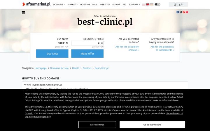 Captura de pantalla de best-clinic.pl