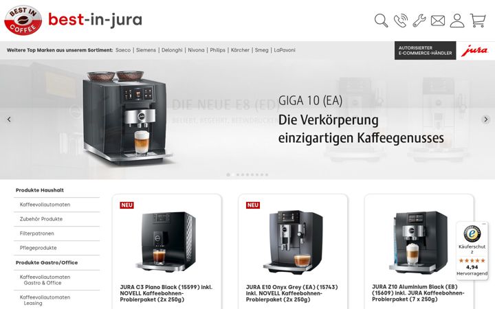 Screenshot of best-in-coffee.de