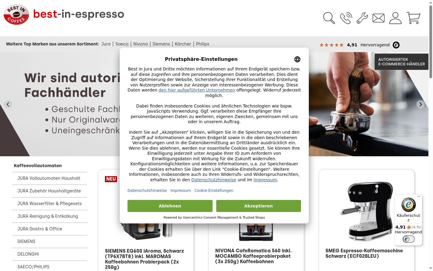 Screenshot tal-banner tal-kunsens muri qabel kwalunkwe interazzjoni