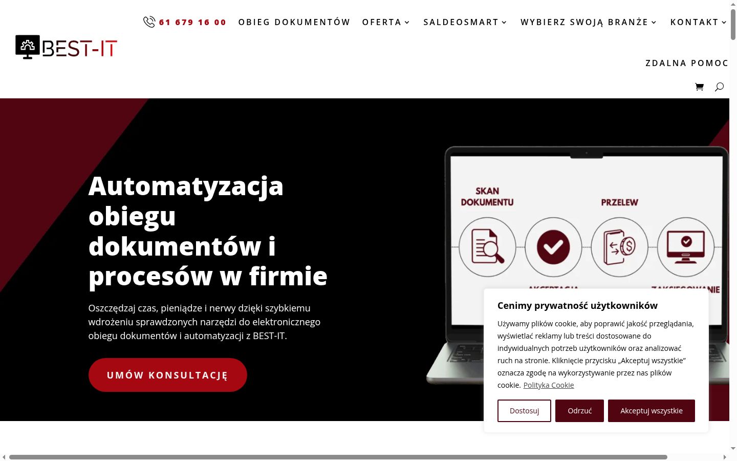 Screenshot del banner di consenso mostrato prima di qualsiasi interazione