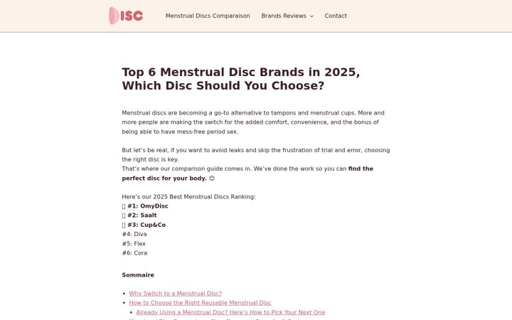 Screenshot of best-menstrual-discs.com
