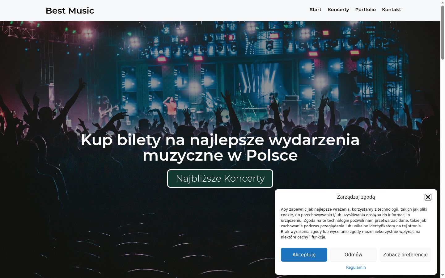 Screenshot del banner di consenso mostrato prima di qualsiasi interazione