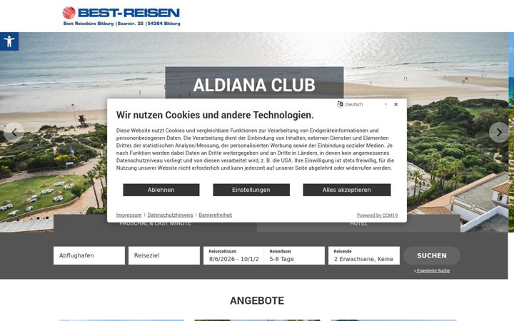 Screenshot of best-reisebuero-bitburg.de