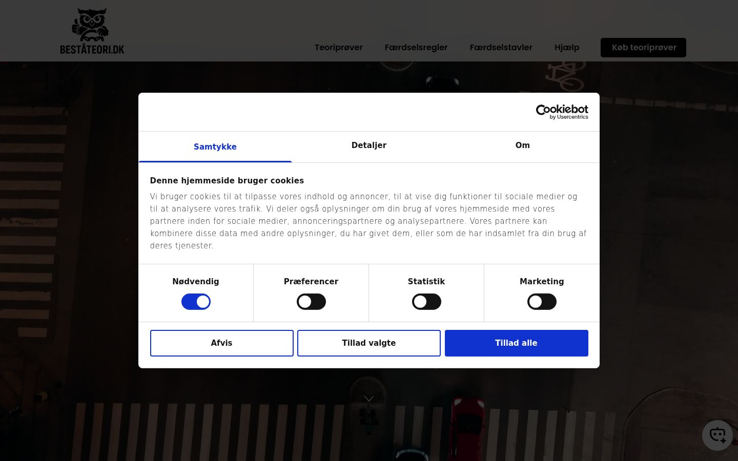 Screenshot van de toestemmingsbanner zoals getoond vóór enige interactie