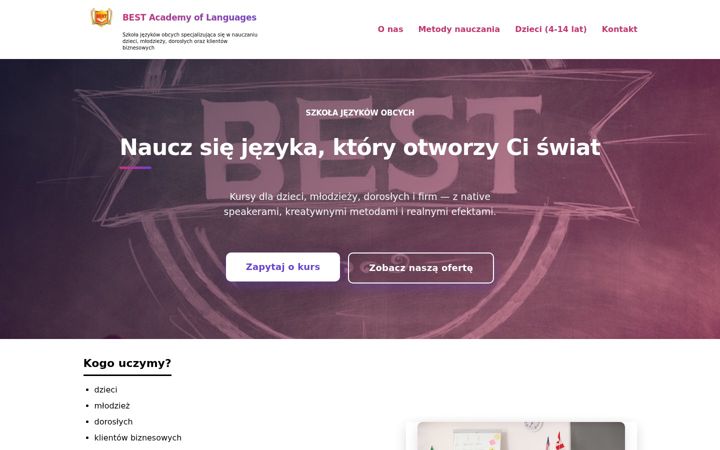 Captura de pantalla de bestacademy.pl