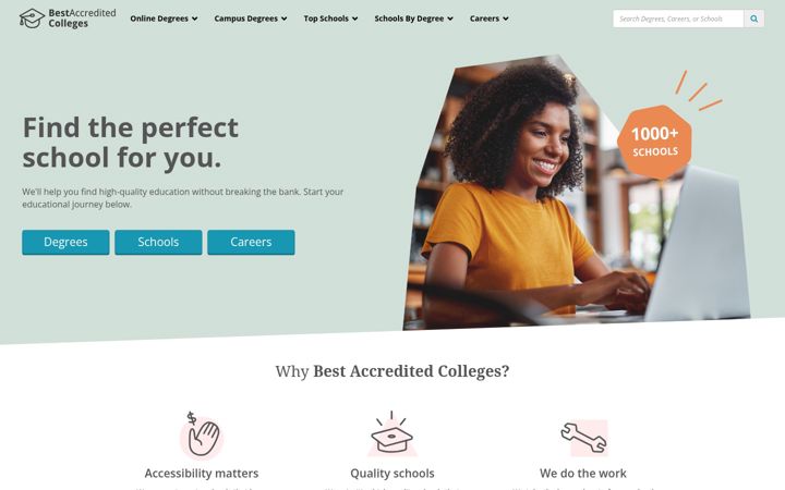 Screenshot of bestaccreditedcolleges.org