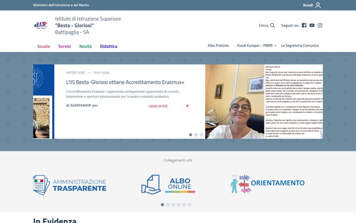 Screenshot of bestagloriosi.edu.it