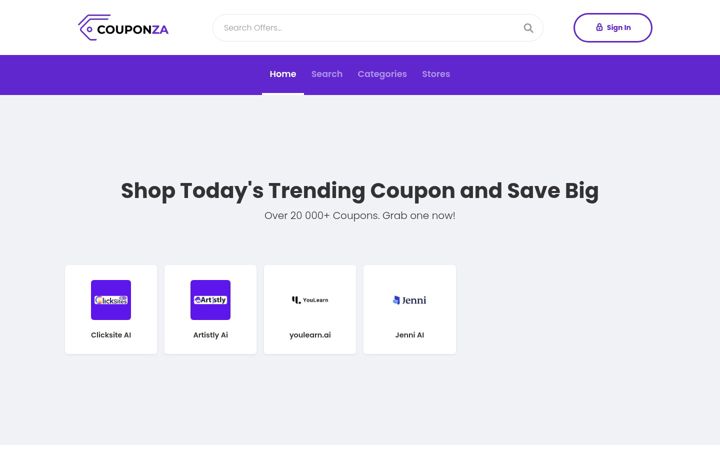 Screenshot of bestaicoupons.com