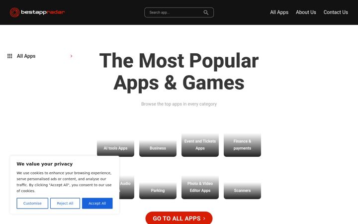 Screenshot of bestappradar.com