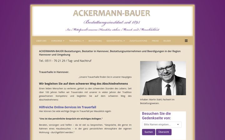 Screenshot of bestatter-hannover-ackermann-bauer.de
