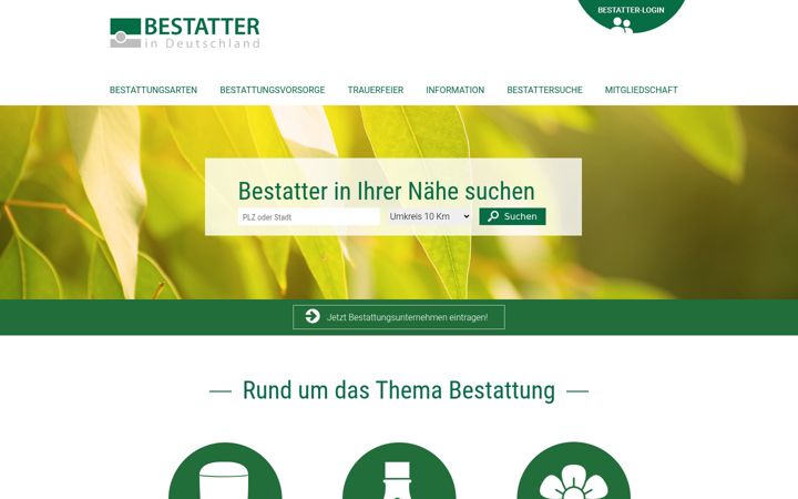 Screenshot of bestatter-in-deutschland.de