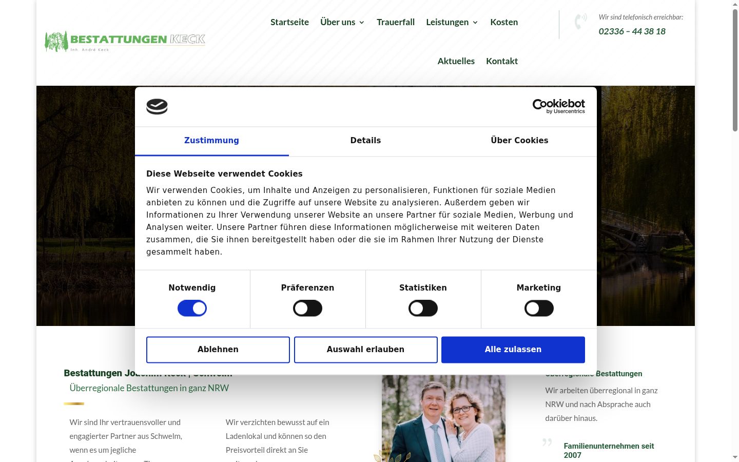 Képernyőkép a bármilyen interakció előtt megjelenő hozzájárulási bannerről