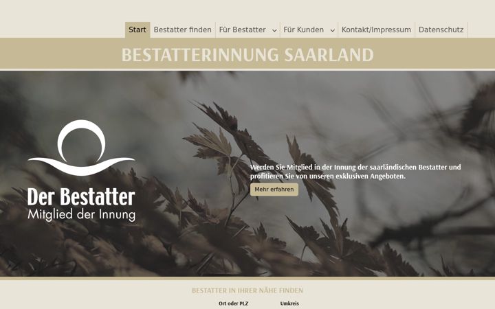 Screenshot of bestatter.saarland