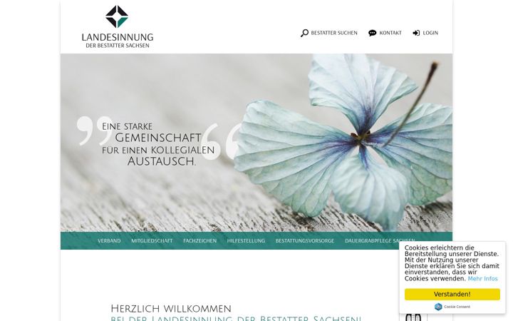 Screenshot of bestatterinnung-sachsen.de