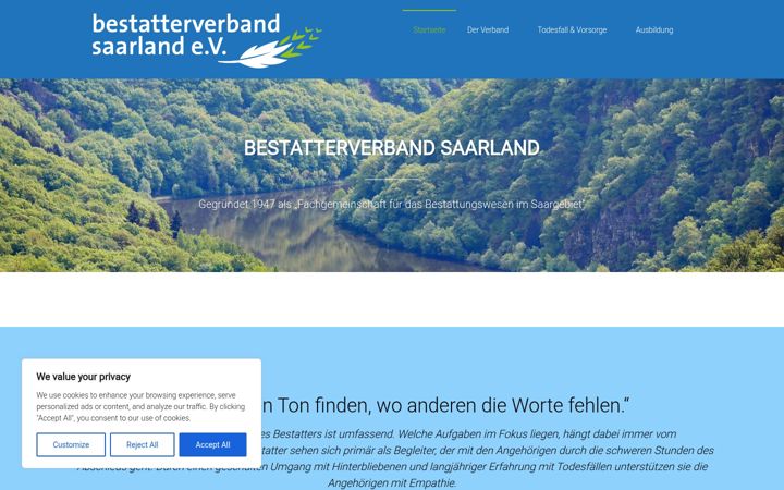 Screenshot of bestatterverband-saar.de
