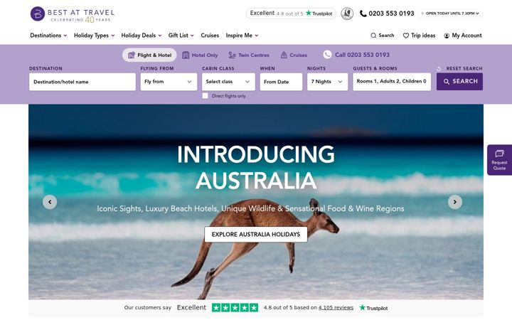 Screenshot of bestattravel.co.uk
