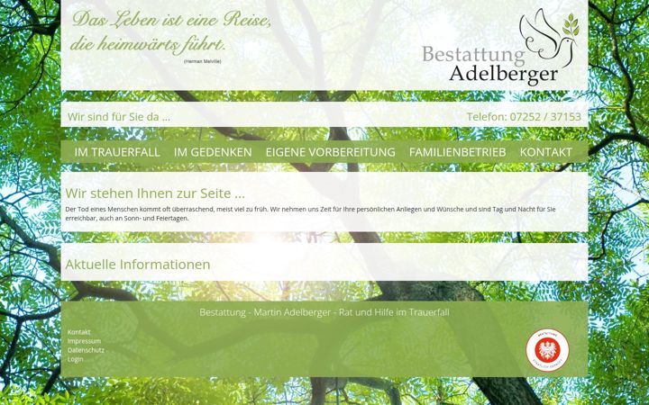 Screenshot of bestattung-adelberger.at