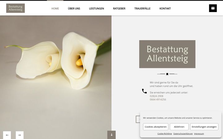 Screenshot of bestattung-allentsteig.at