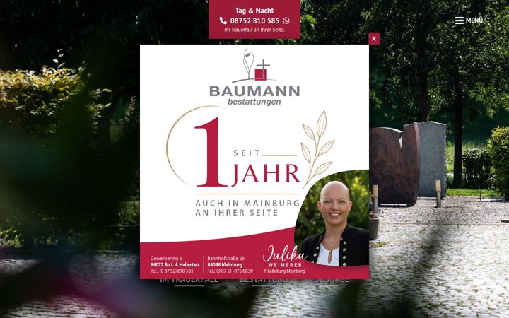 Screenshot di bestattung-baumann.de