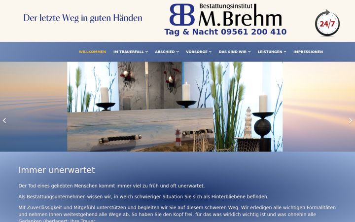 Screenshot of bestattung-brehm.de