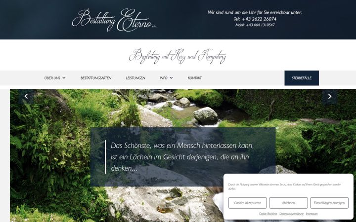 Screenshot of bestattung-eterno.at