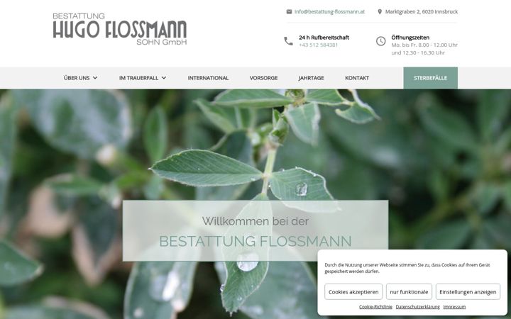 Screenshot of bestattung-flossmann.at