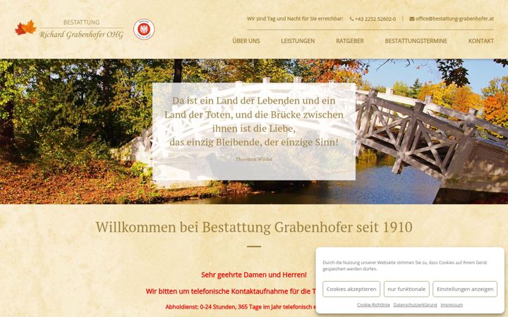 Screenshot of bestattung-grabenhofer.at