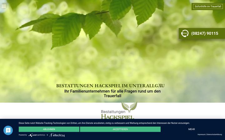 Screenshot of bestattung-hackspiel.de