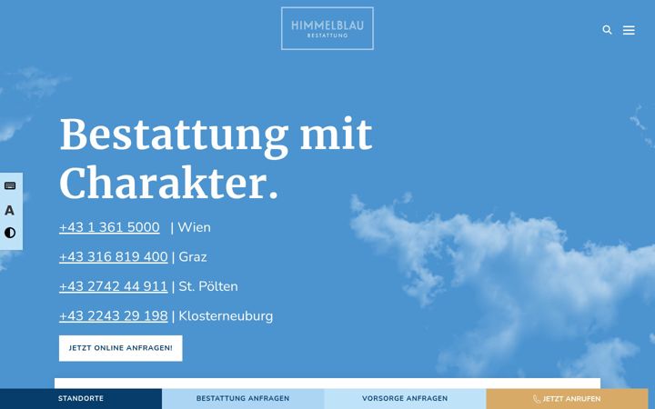 Screenshot of bestattung-himmelblau.at