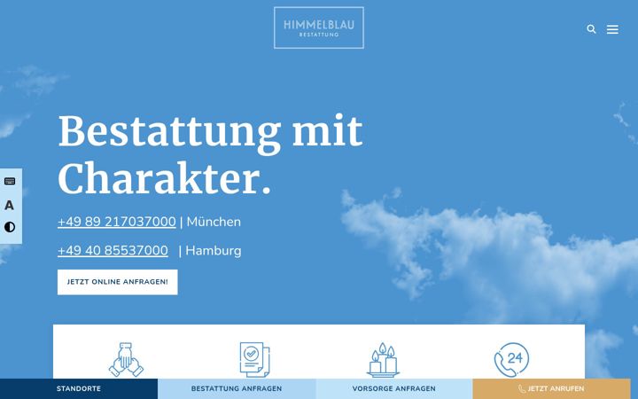 Screenshot of bestattung-himmelblau.de