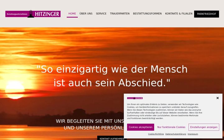 Screenshot of bestattung-hitzinger.at
