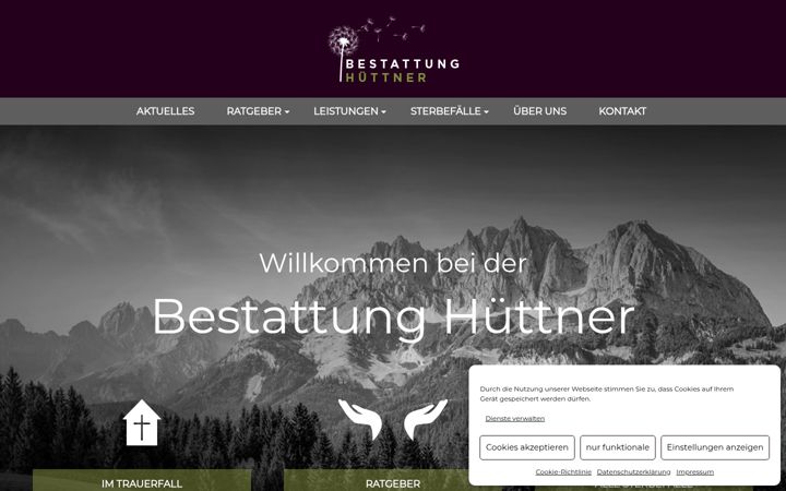 Screenshot of bestattung-huettner.at