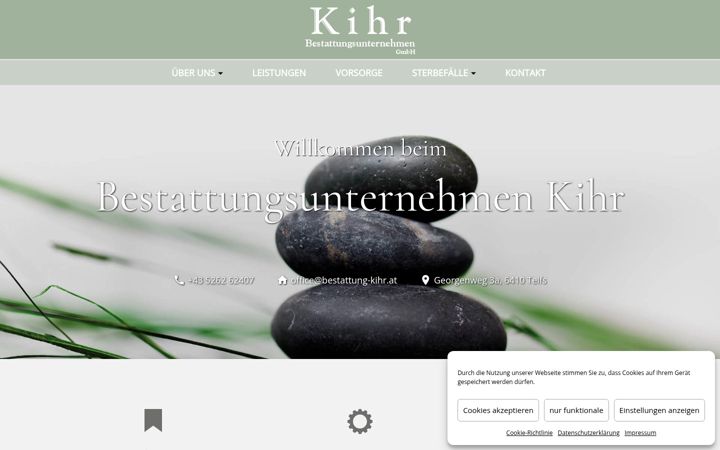 Screenshot of bestattung-kihr.at