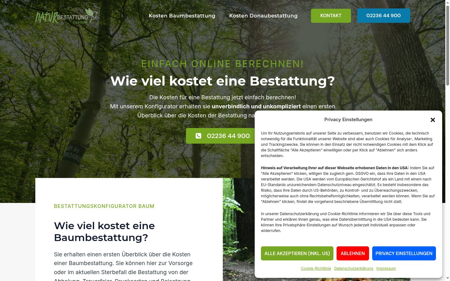 Screenshot van de toestemmingsbanner zoals getoond vóór enige interactie